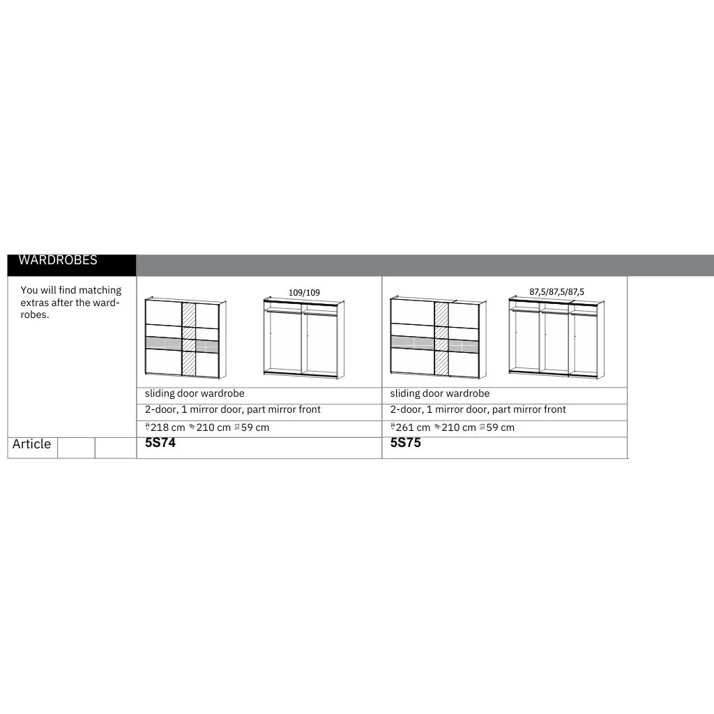 Korbach 218cm Sliding Wardrobe Range by Rauch - Image 5
