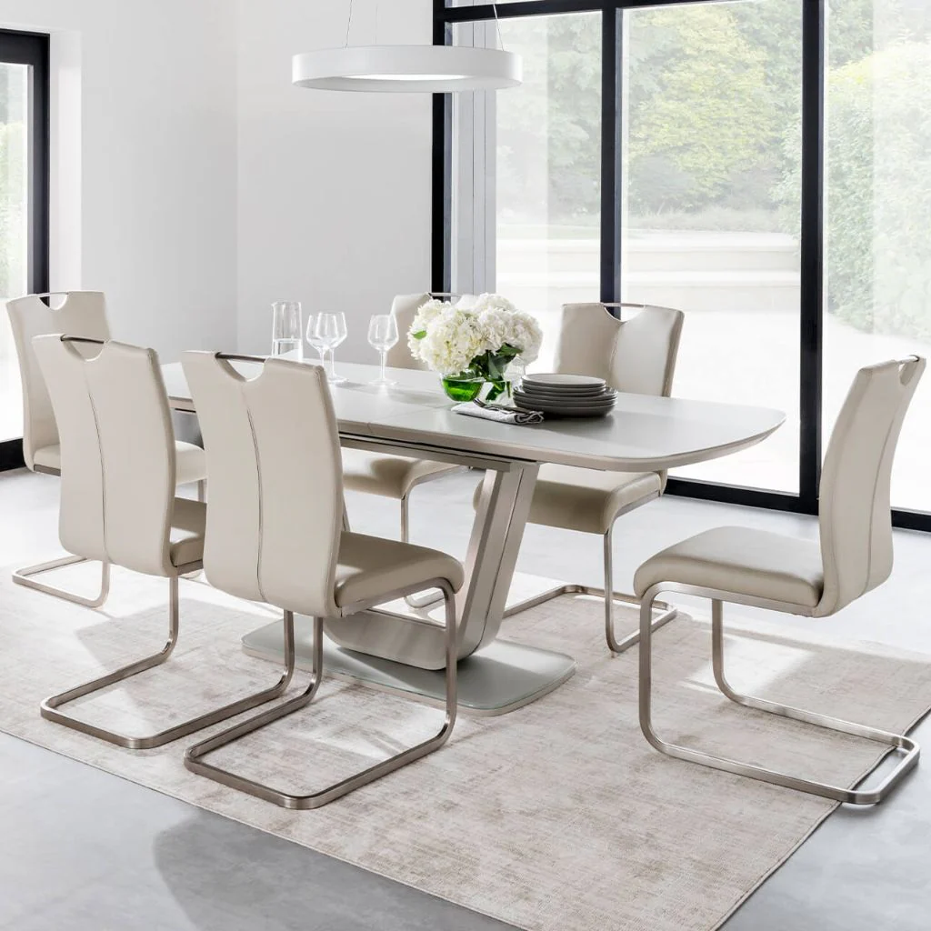 Lazzaro Putty 1.2m Extending Dining Table + Chairs Range by Vida Living