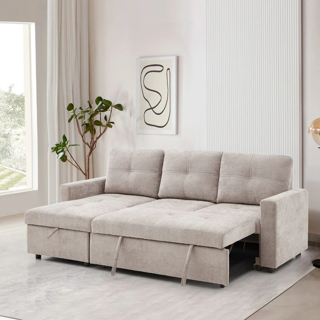 Lilly Beige Corner Sofa Bed by Honey B - Image 2
