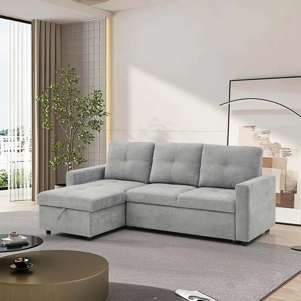 Lilly Grey Corner Sofa Bed by Honey B