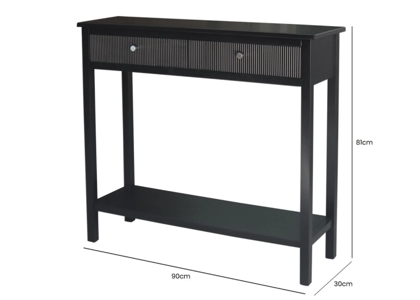 Lindon Black 2-Drawer Console Table by Lina Home - Image 2