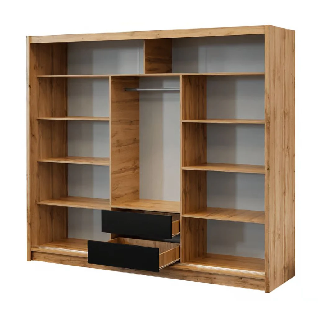 London 2.5m Wotan Oak Sliding Wardrobe by Brennans - Image 2