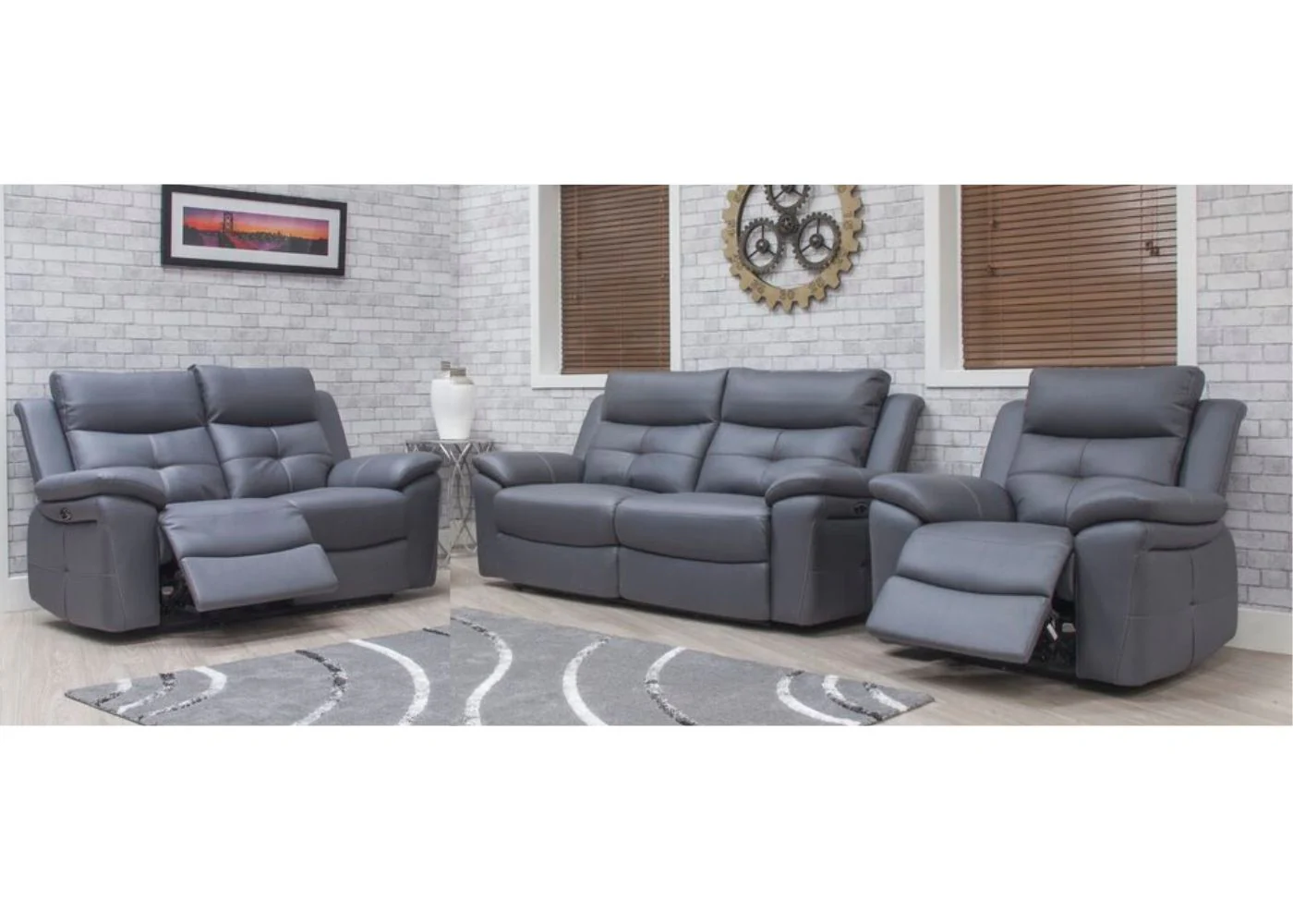 Lugano Electric Reclining Sofa Range in Dolphin Grey by SofaHouse - Image 3