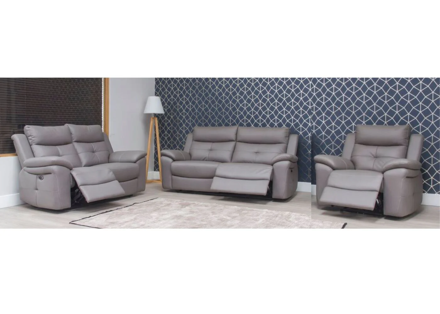 Lugano Electric Reclining Sofa Range in Storm Grey by SofaHouse - Image 3