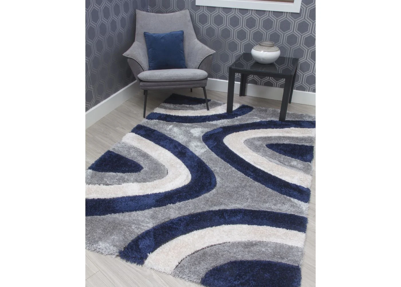 Luxus Ripple Navy Rug Range by Floor Trends - Image 2