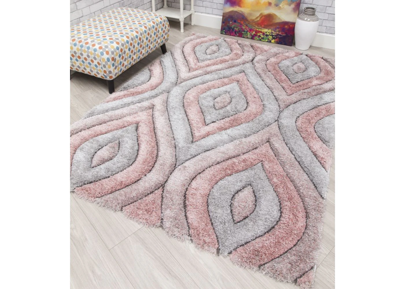 Luxus Teardrop Pink Rug Range by Floor Trends - Image 3