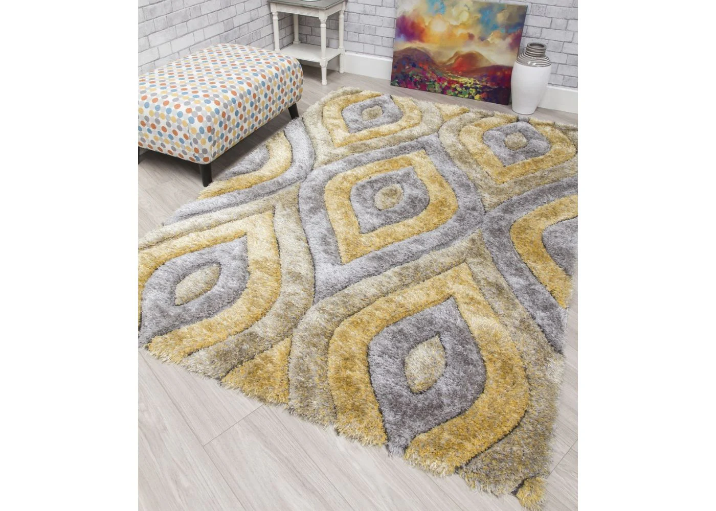 Luxus Teardrop Yellow Rug Range by Floor Trends - Image 3
