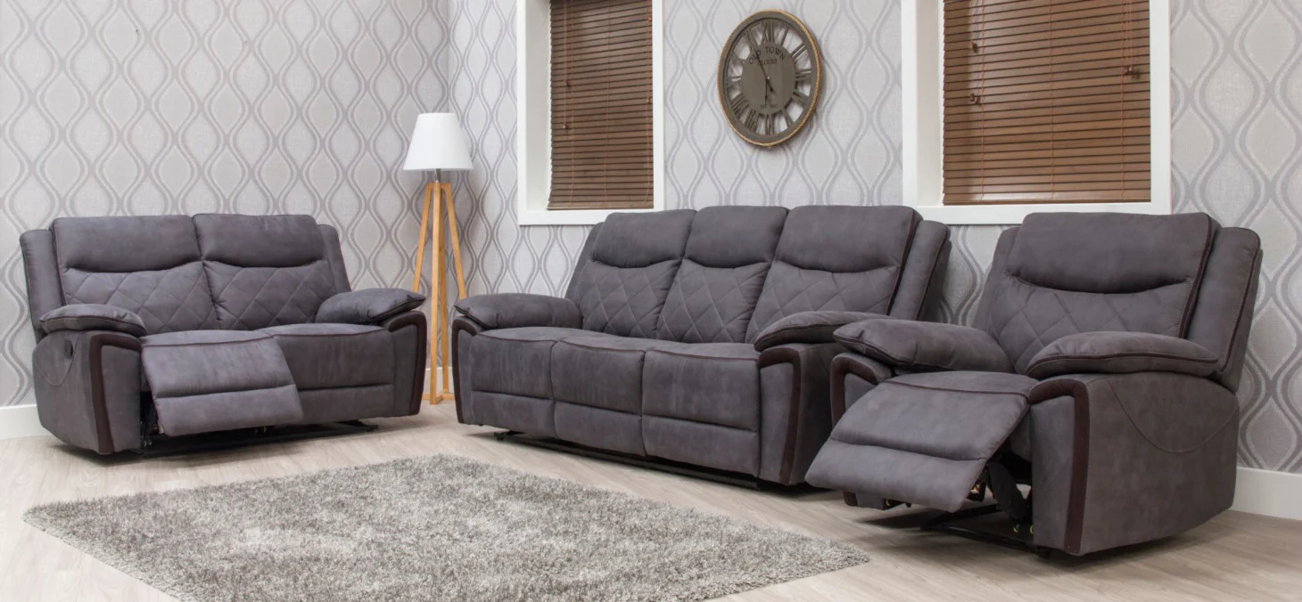 Lynx Charcoal Reclining Sofa Range by Sofahouse - Image 4
