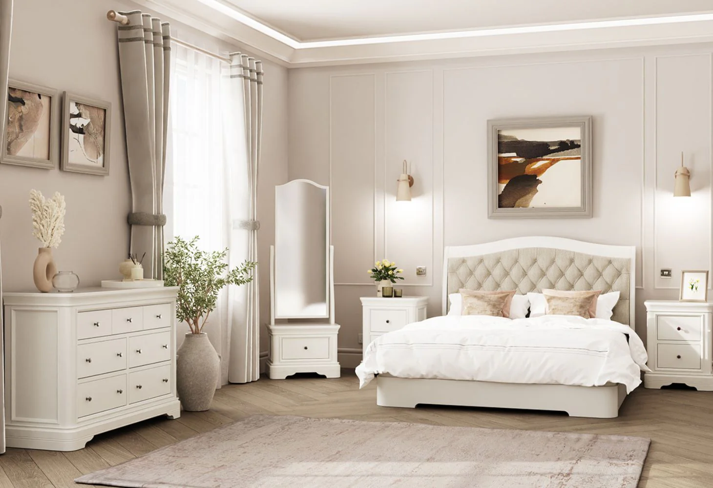 Mabel Bone Bedframe Range by Vida Living - Image 3