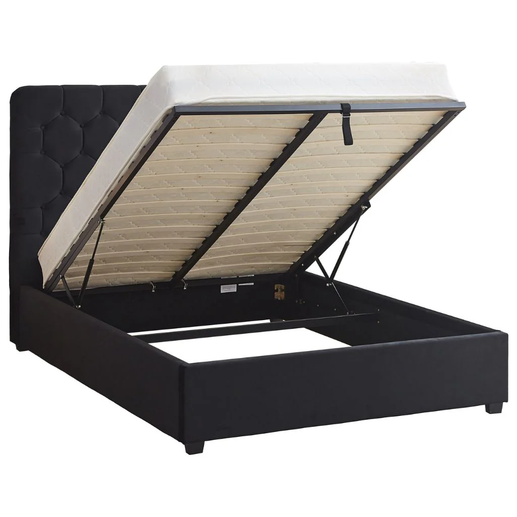 Madison Black Velvet Fabric Ottoman Bedframe Range by Wholesale