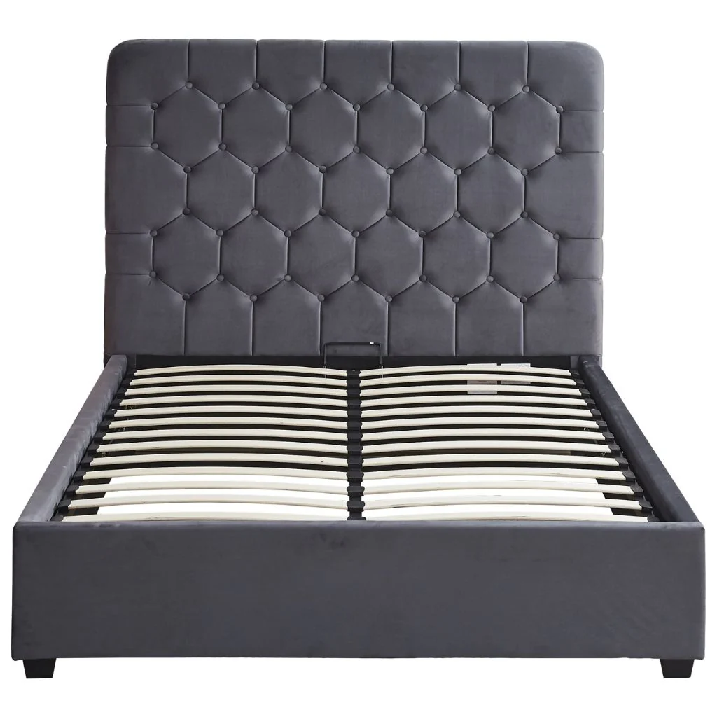 Madison Grey Velvet Fabric Ottoman Bedframe Range by Wholesale - Image 3