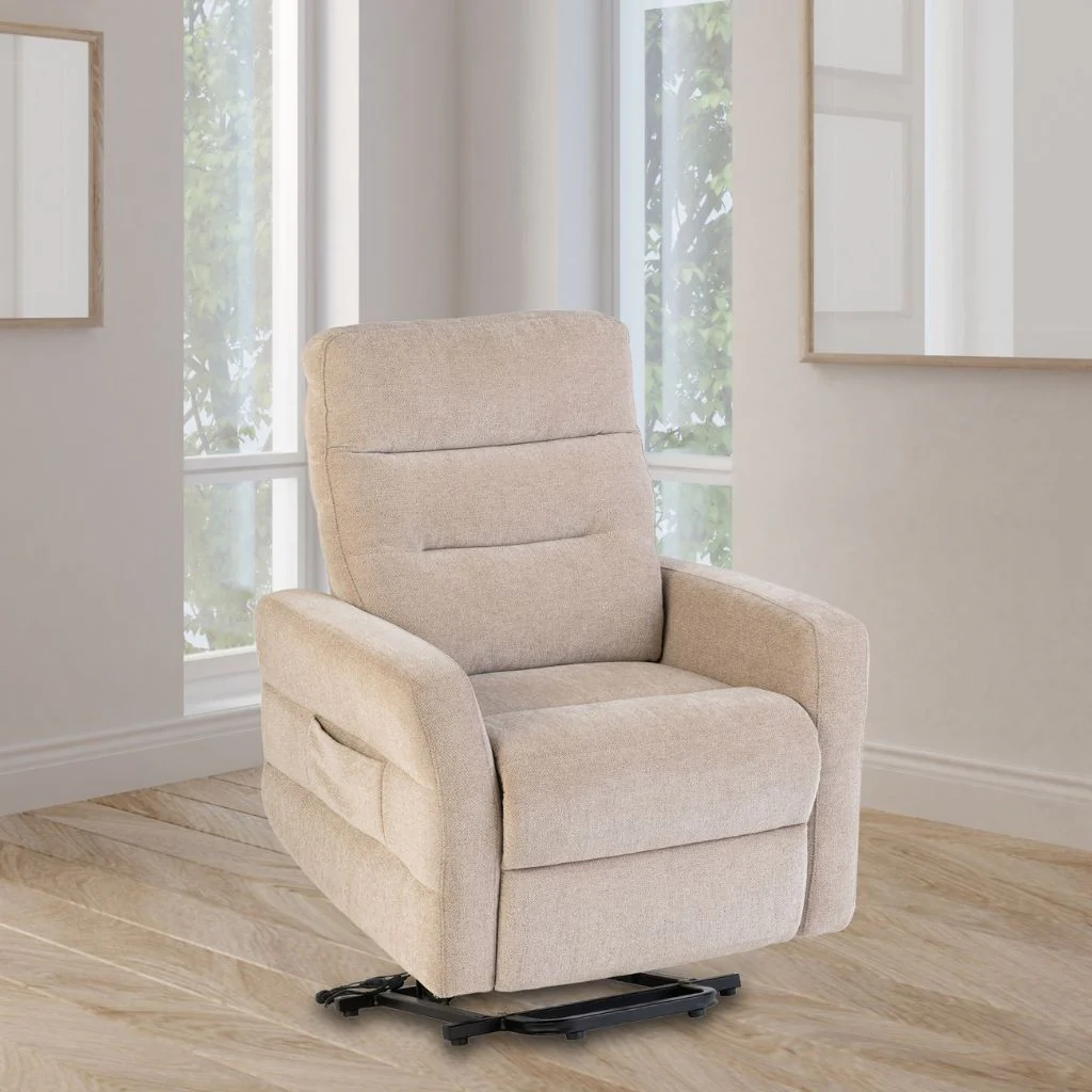 Magenta Mink Fabric Tilt and Rise Electric Recliner