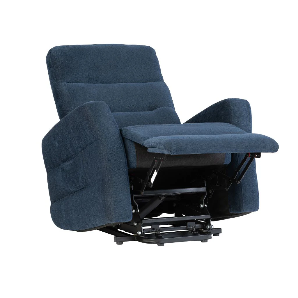 Magenta Navy Blue Fabric Tilt and Rise Electric Recliner - Image 4