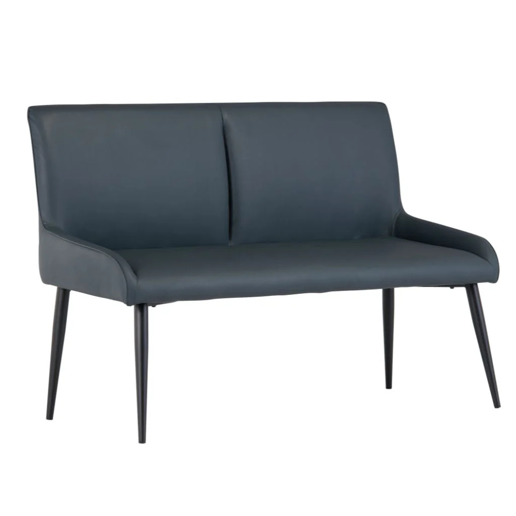 Maierato Teal Faux Leather Dining Bench