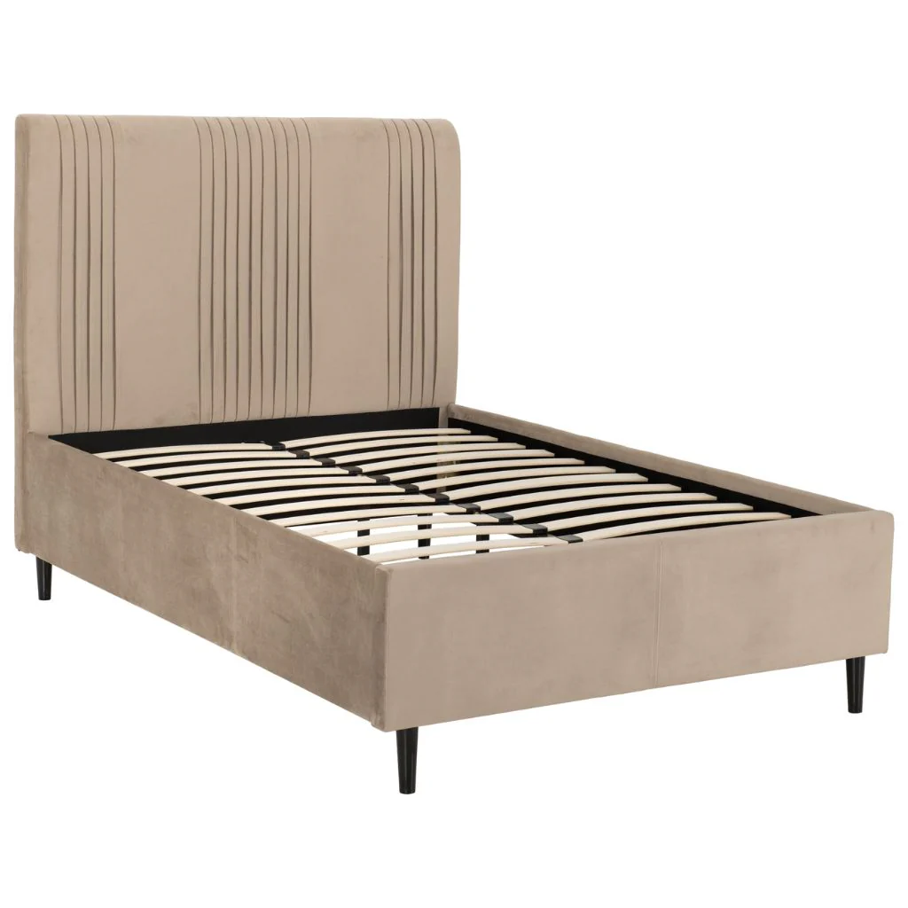 Maine Taupe Velvet Bedframe Range by Wholesale - Image 2
