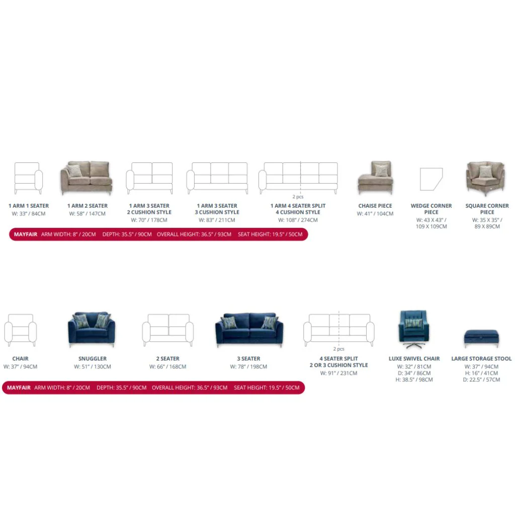 Mayfair Sofa Range by Red Rose - Image 6