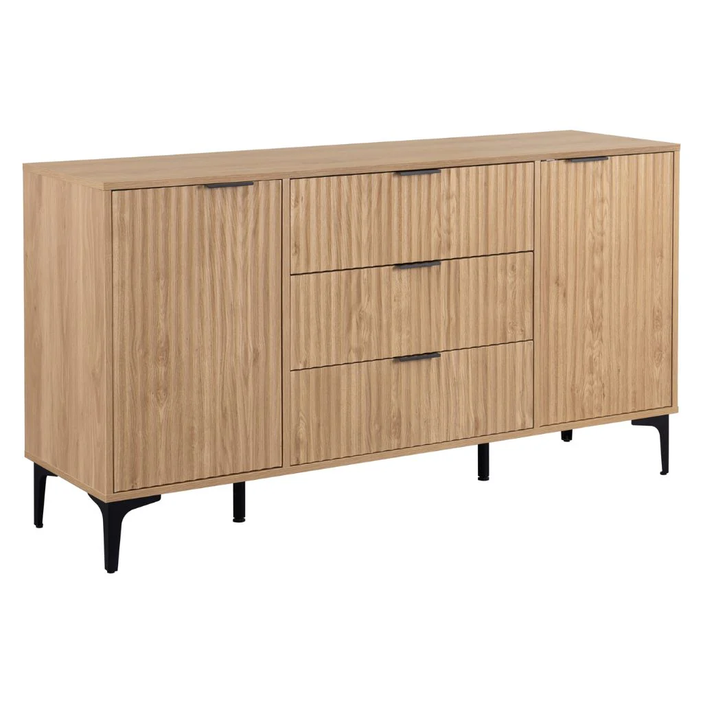 Miami Oak Effect 2 Door 3 Drawer Sideboard by Wholesale