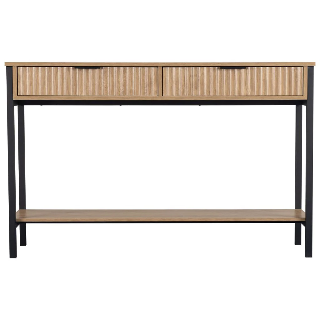 Miami Oak Effect 2 Drawer Console Table by Wholesale - Image 2