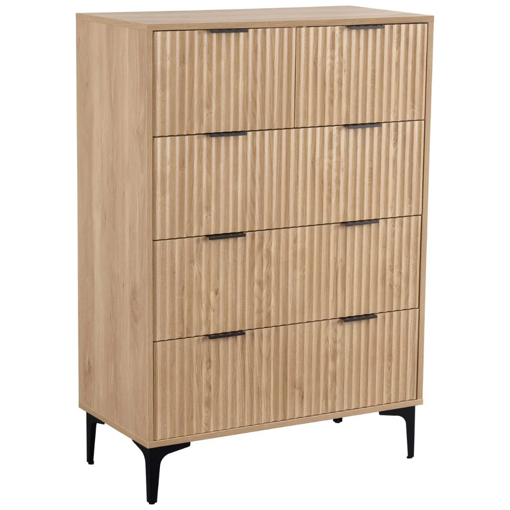 Miami Oak Effect 3+2 Drawer Chest by Wholesale
