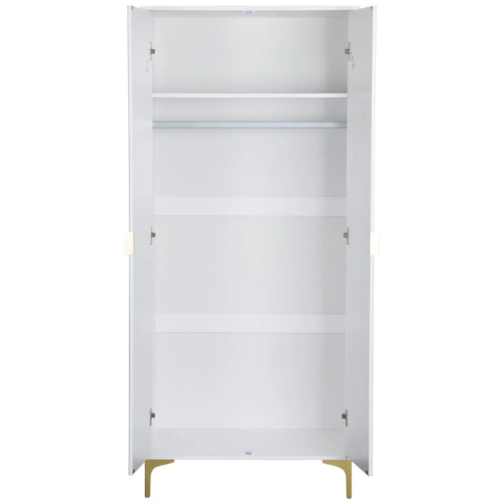 Miami White 2 Door Wardrobe by Wholesale - Image 2