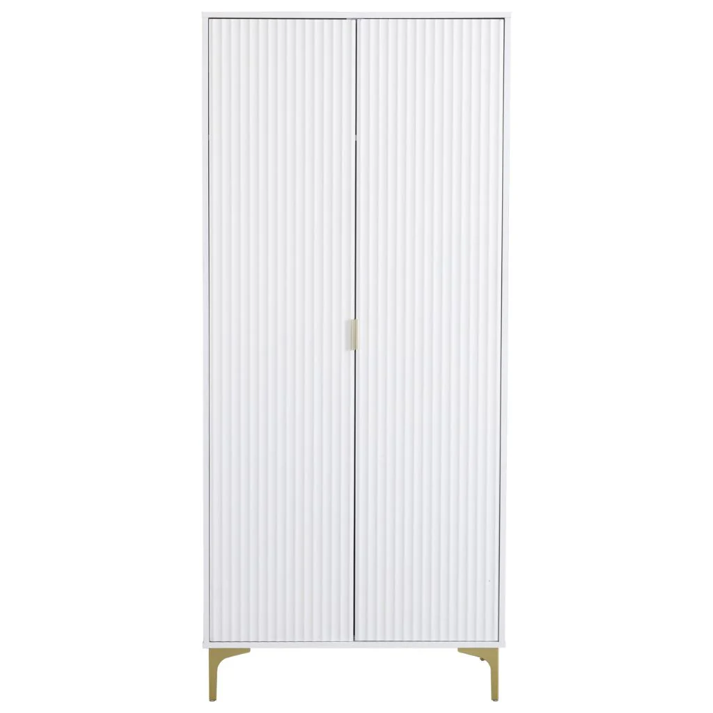 Miami White 2 Door Wardrobe by Wholesale - Image 3