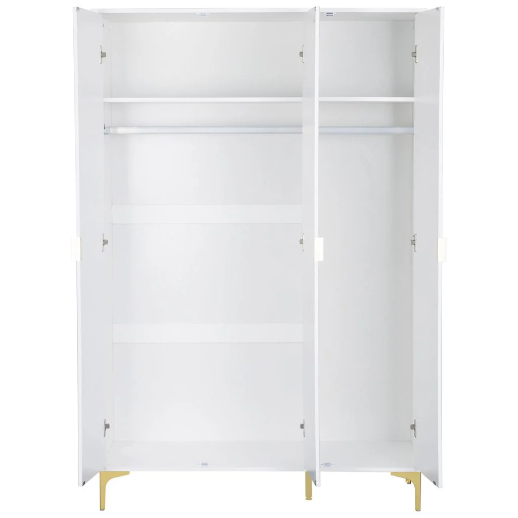 Miami White 3 Door Wardrobe by Wholesale - Image 2