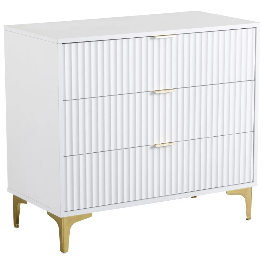 Miami White 3 Drawer Chest by Wholesale