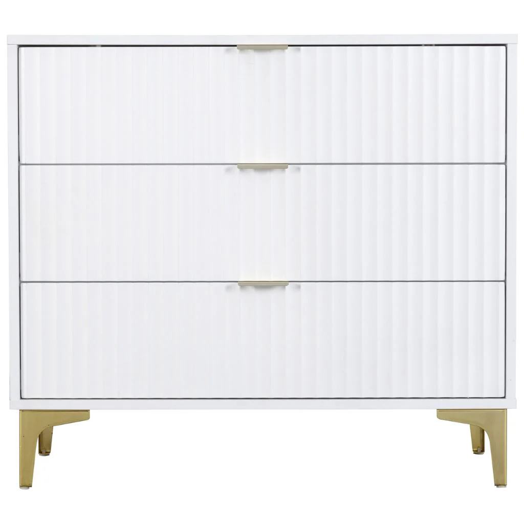 Miami White 3 Drawer Chest by Wholesale - Image 2