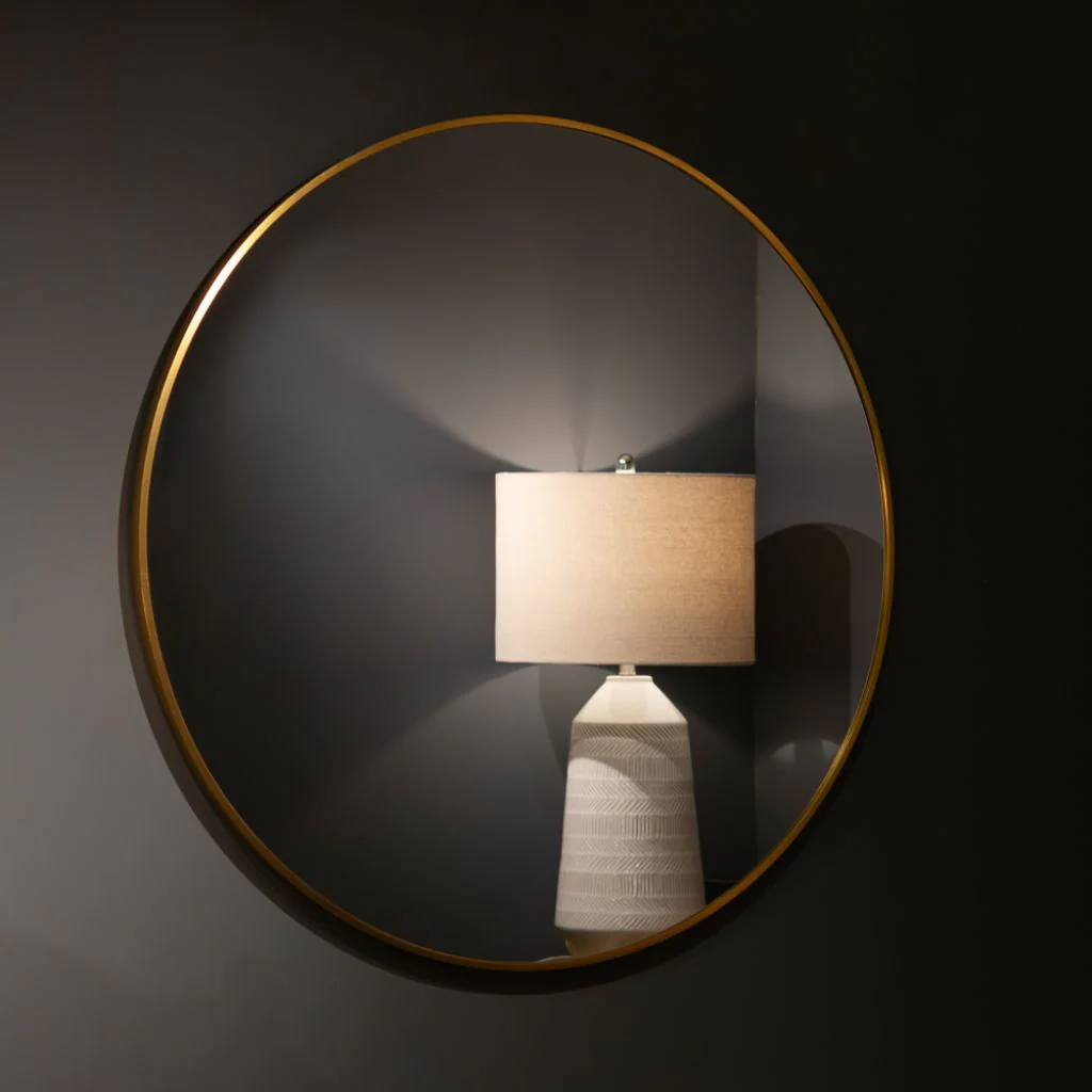 Modena Gold Round 90cm Wall Mirror by Tara Lane - Image 2