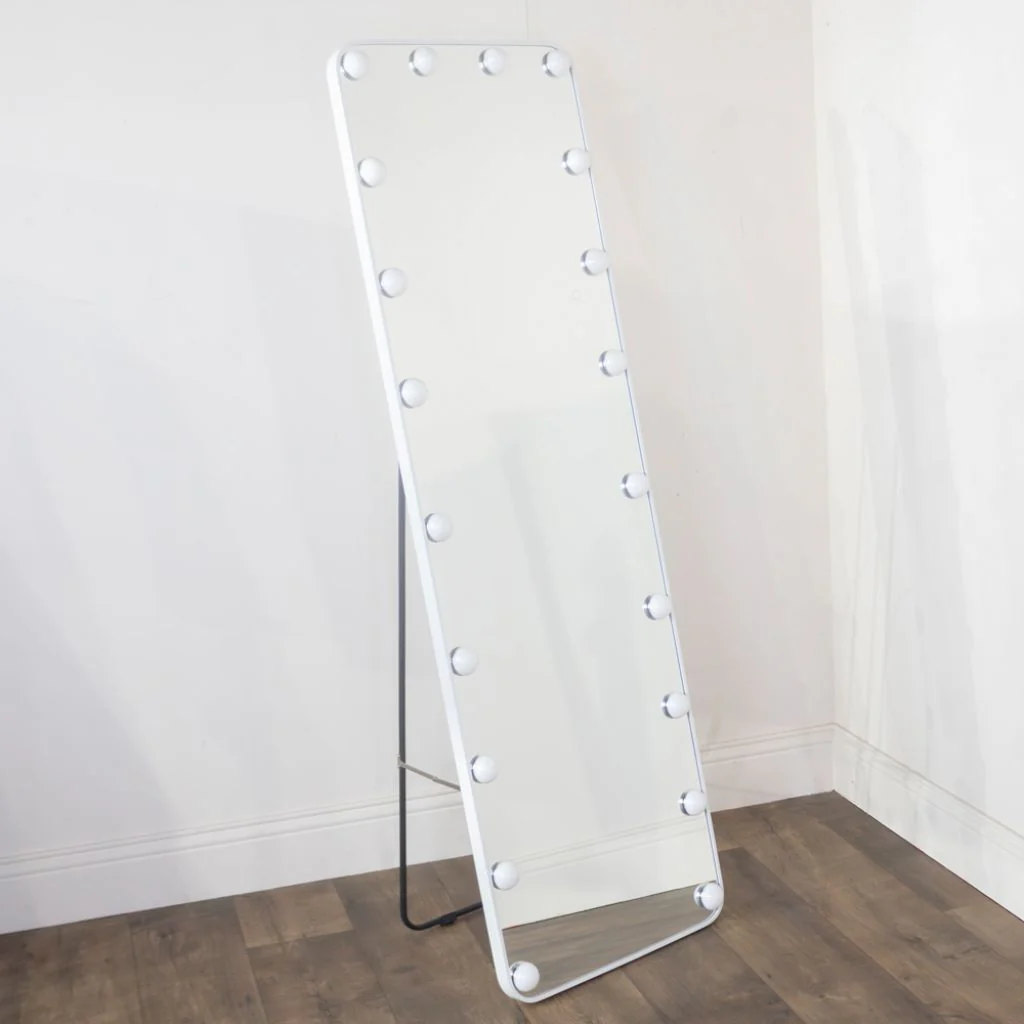 Modena LED Bulb Cheval White Mirror 160cm x 50cm by Tara Lane