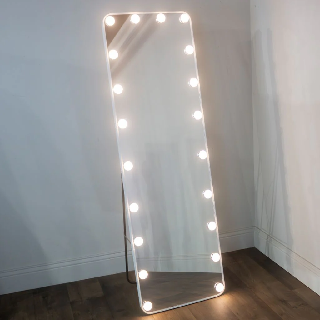 Modena LED Bulb Cheval White Mirror 160cm x 50cm by Tara Lane - Image 2