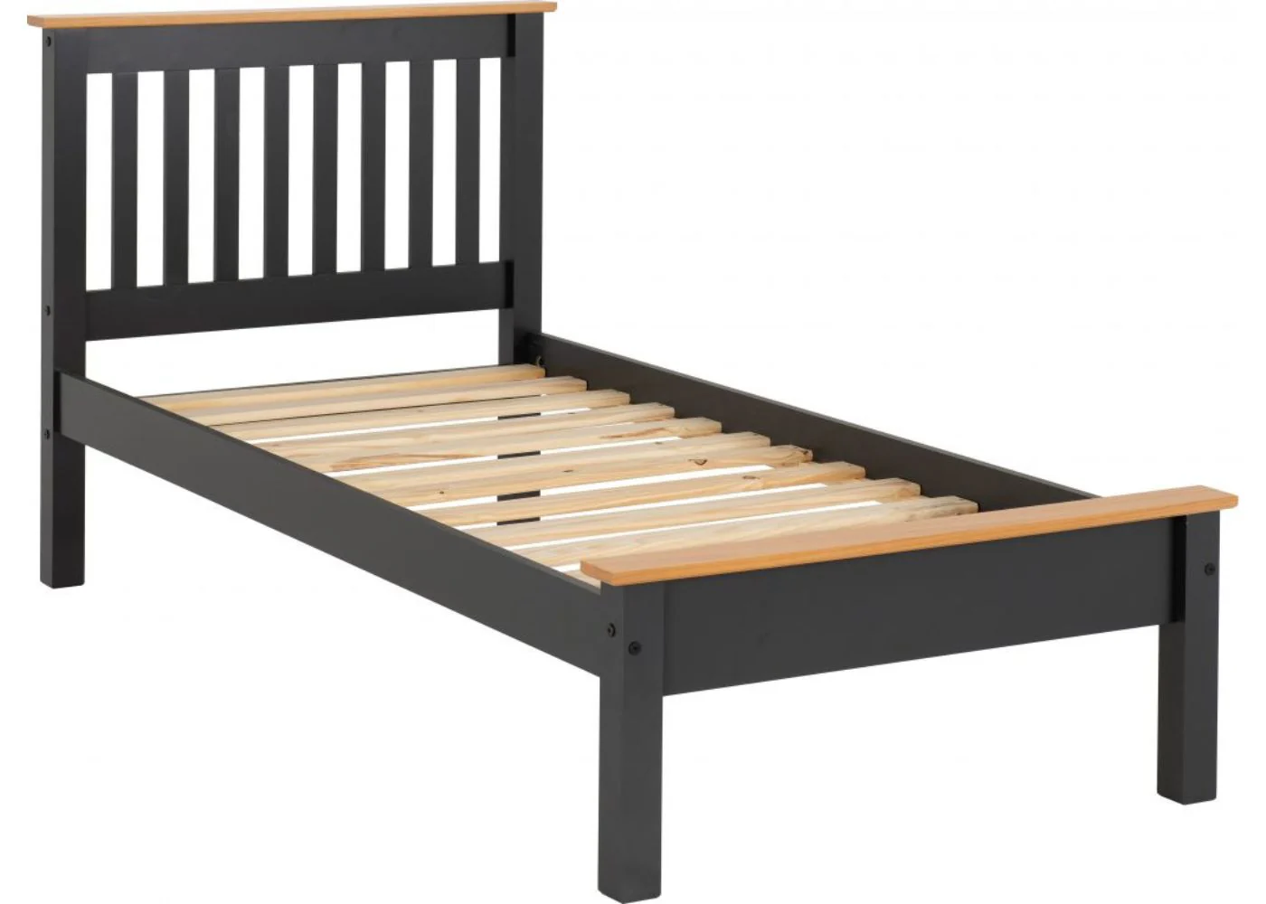 Monaco Grey/Oak Low End Bedframe Range by Wholesale Beds - Image 3