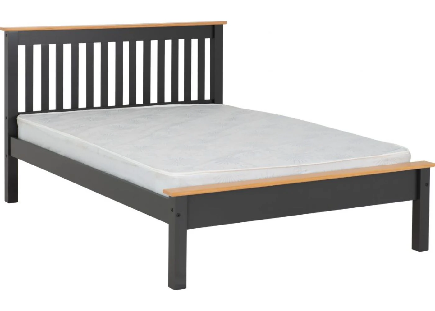 Monaco Grey/Oak Low End Bedframe Range by Wholesale Beds - Image 8