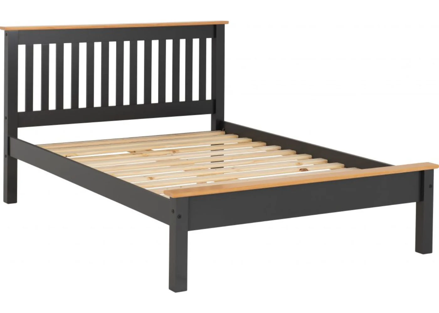 Monaco Grey/Oak Low End Bedframe Range by Wholesale Beds - Image 9