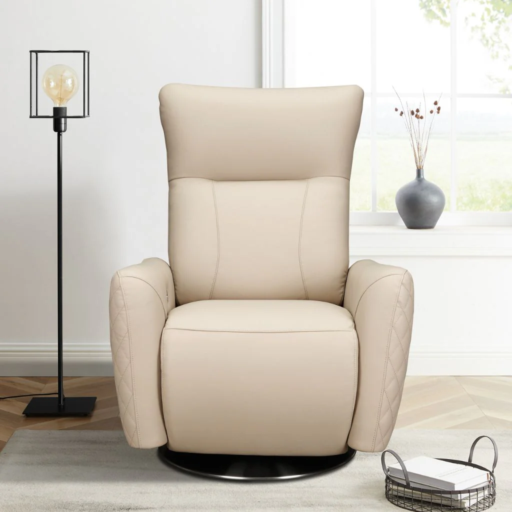 Monti Cream Leather Electric Power Recliner by GIE - Image 2