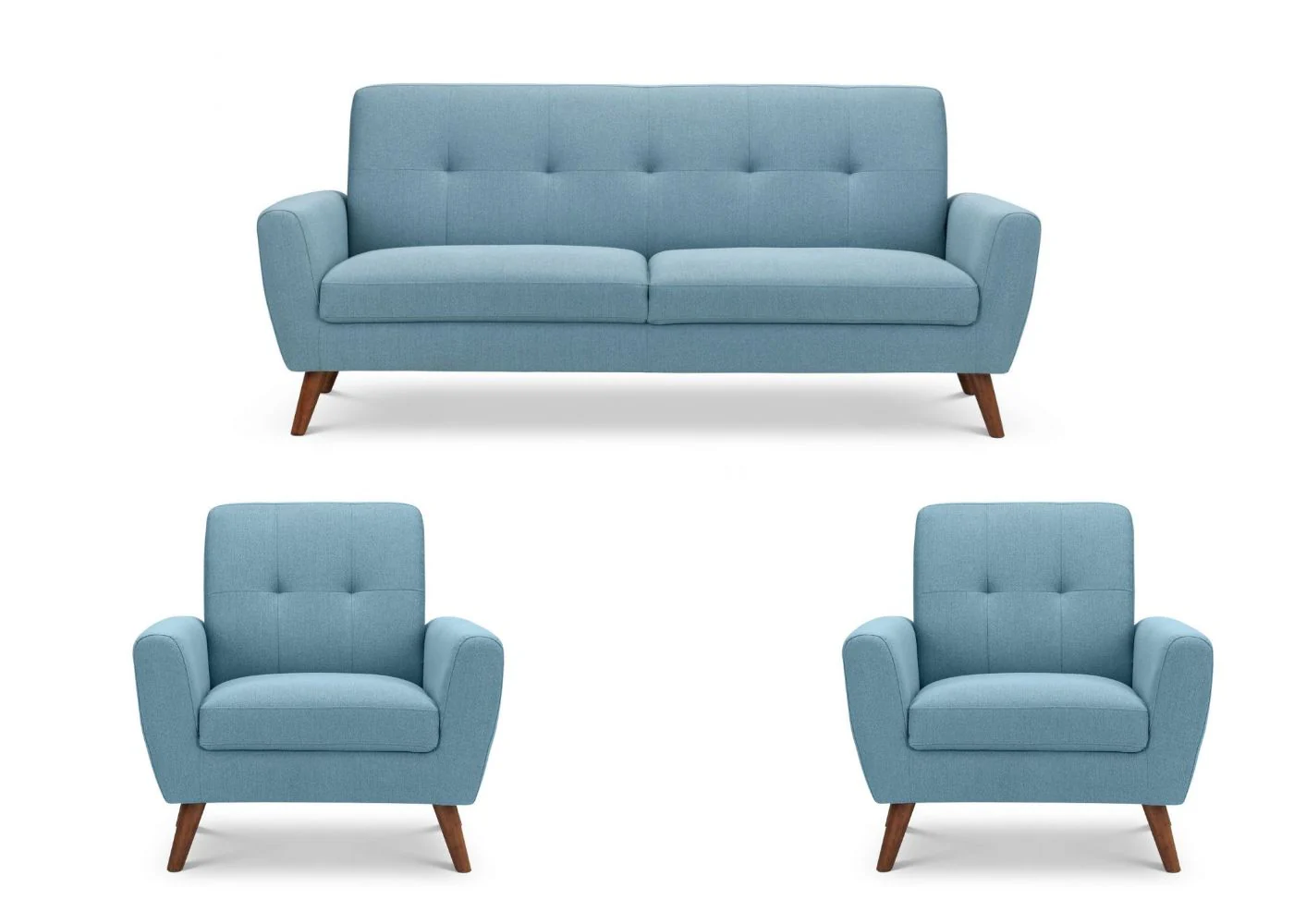 Monza Blue Compact Retro Sofa Range by Julian Bowen - Image 5