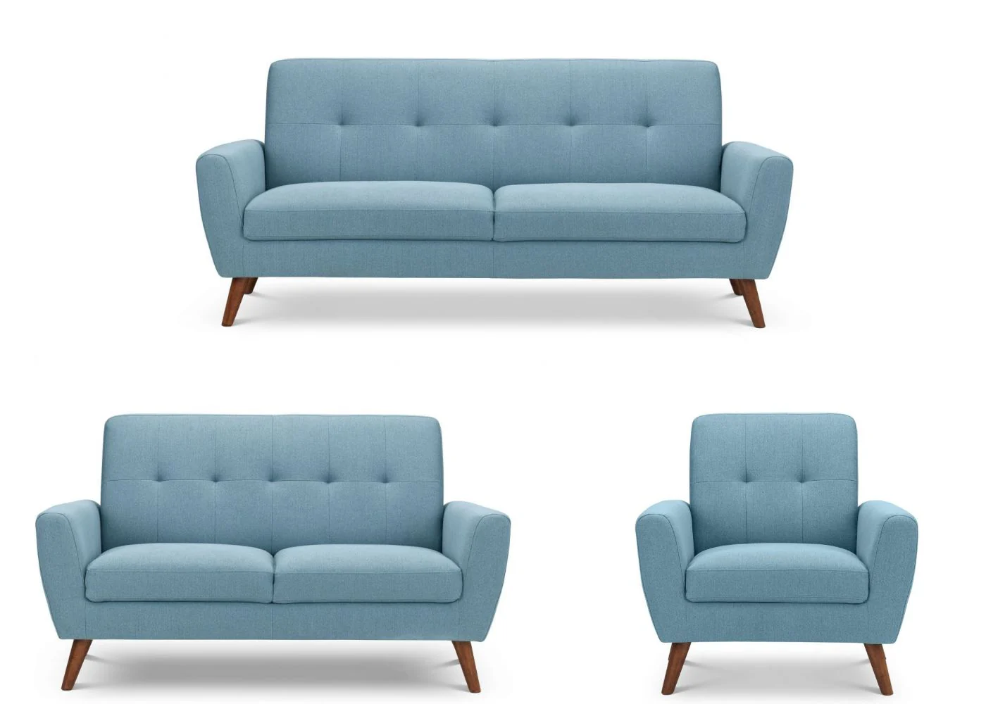 Monza Blue Compact Retro Sofa Range by Julian Bowen - Image 7