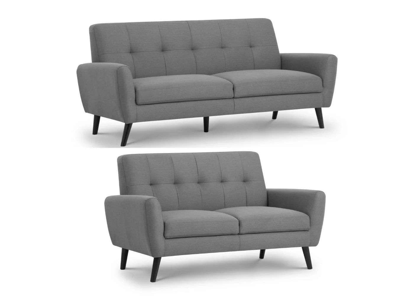 Monza Grey Compact Retro Sofa Range by Julian Bowen - Image 6