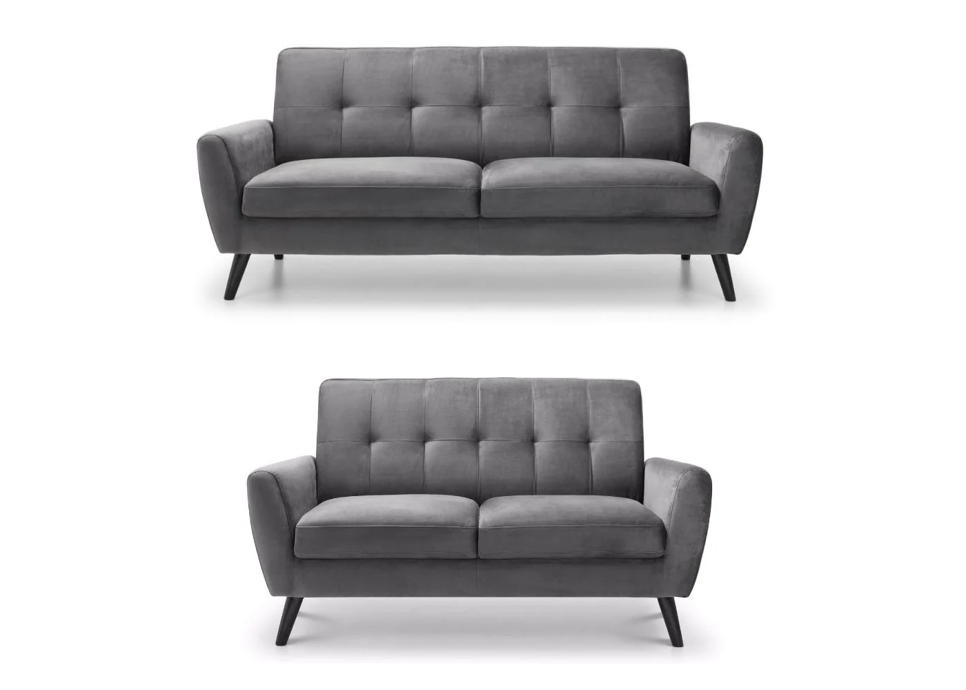 Monza Grey Velvet Sofa Range by Julian Bowen - Image 5