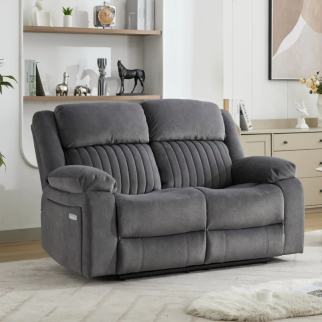 Morgan Slate Grey Electric Reclining Sofa Range by Annaghmore - Image 3