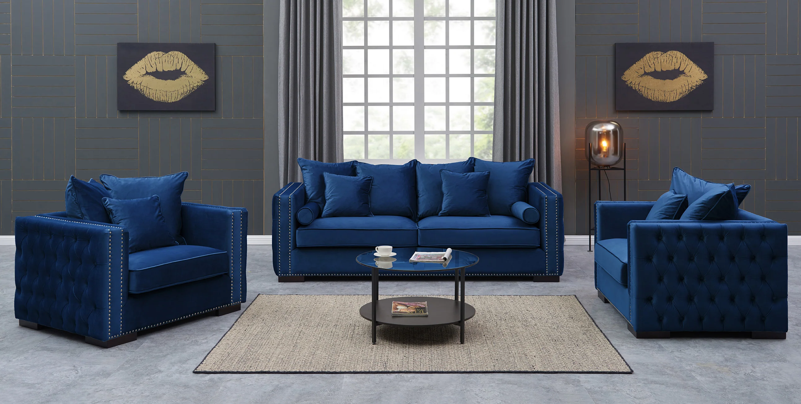 Moscow Royal Blue Sofa Range by Derrys - Image 4