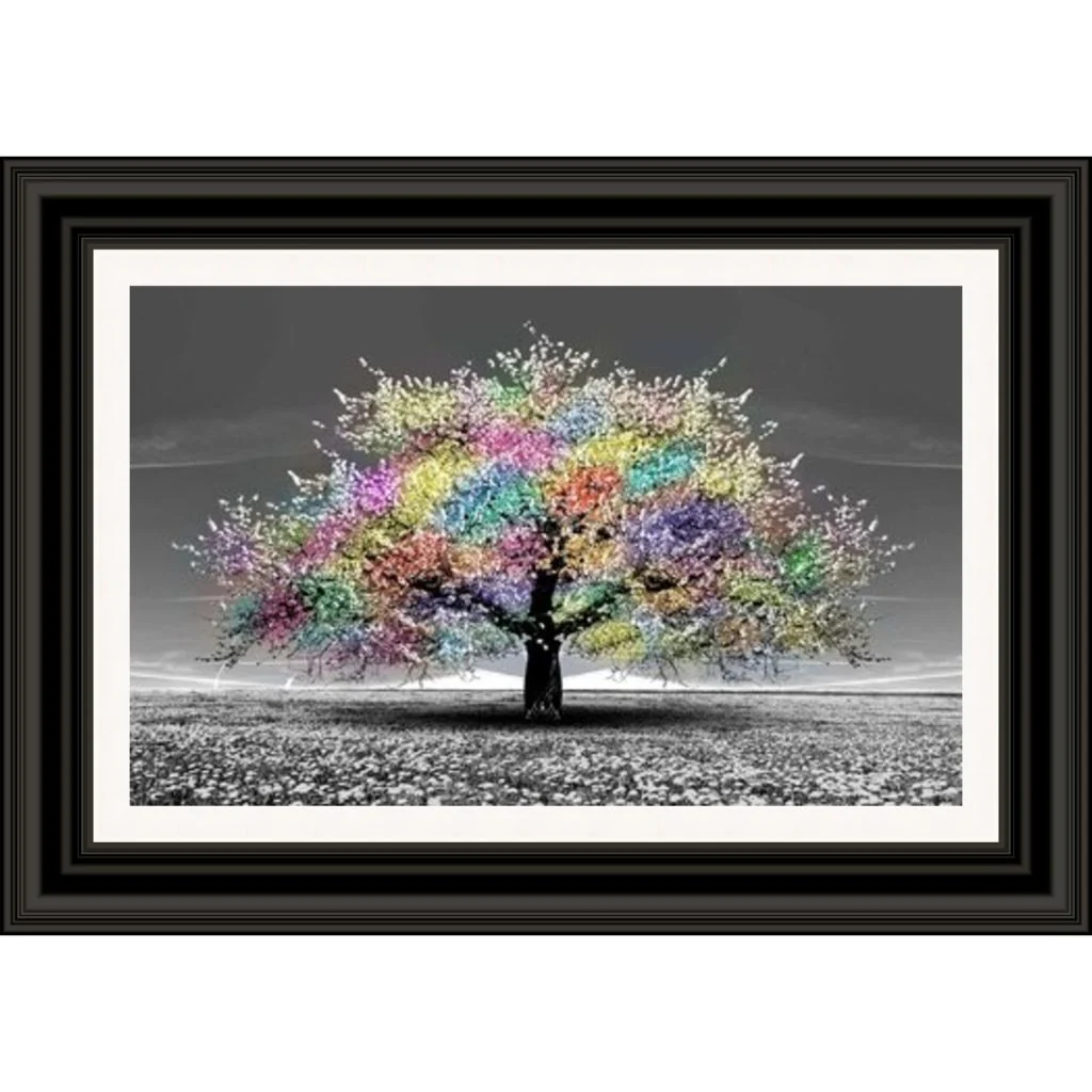 Multicoloured Blossom Tree Framed Picture by Artsource