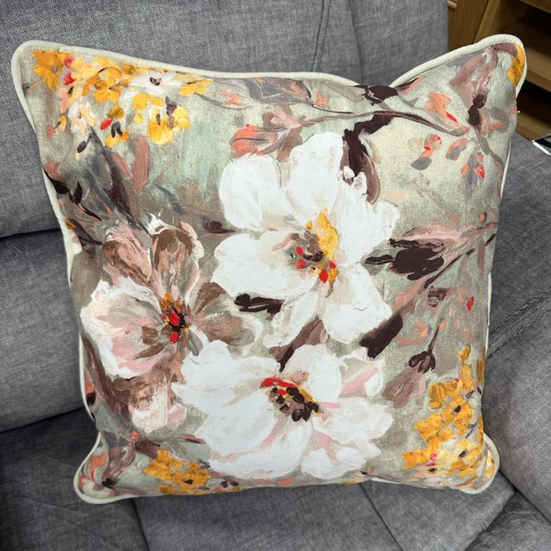 Mustard Floral Cushion - Image 2