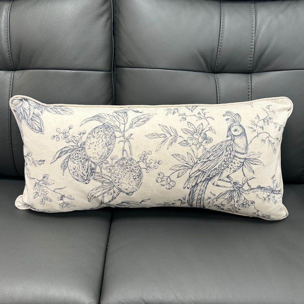 Navy Patterned Long Cushion