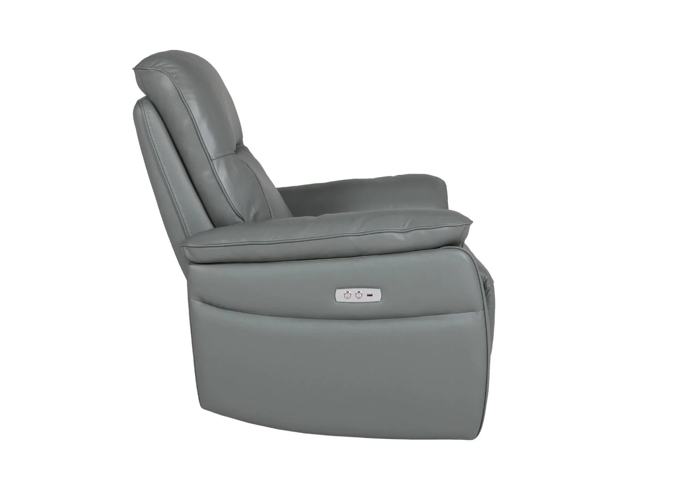 Nerano Full Leather Electric Reclining Sofa Range in Steel by Vida Living - Image 10