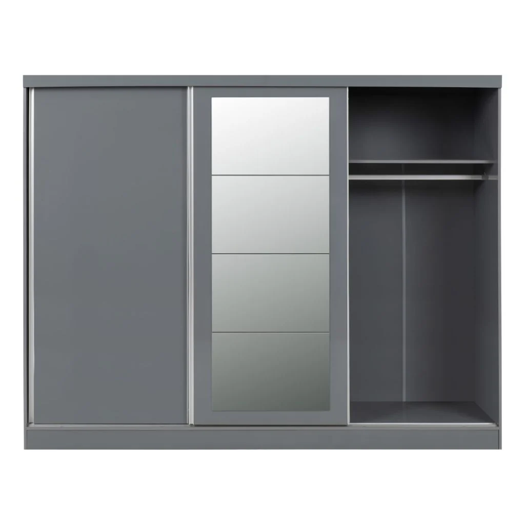 Nevada Grey Gloss 3-Door Sliding Wardrobe by Wholesale Beds & Furniture - Image 7