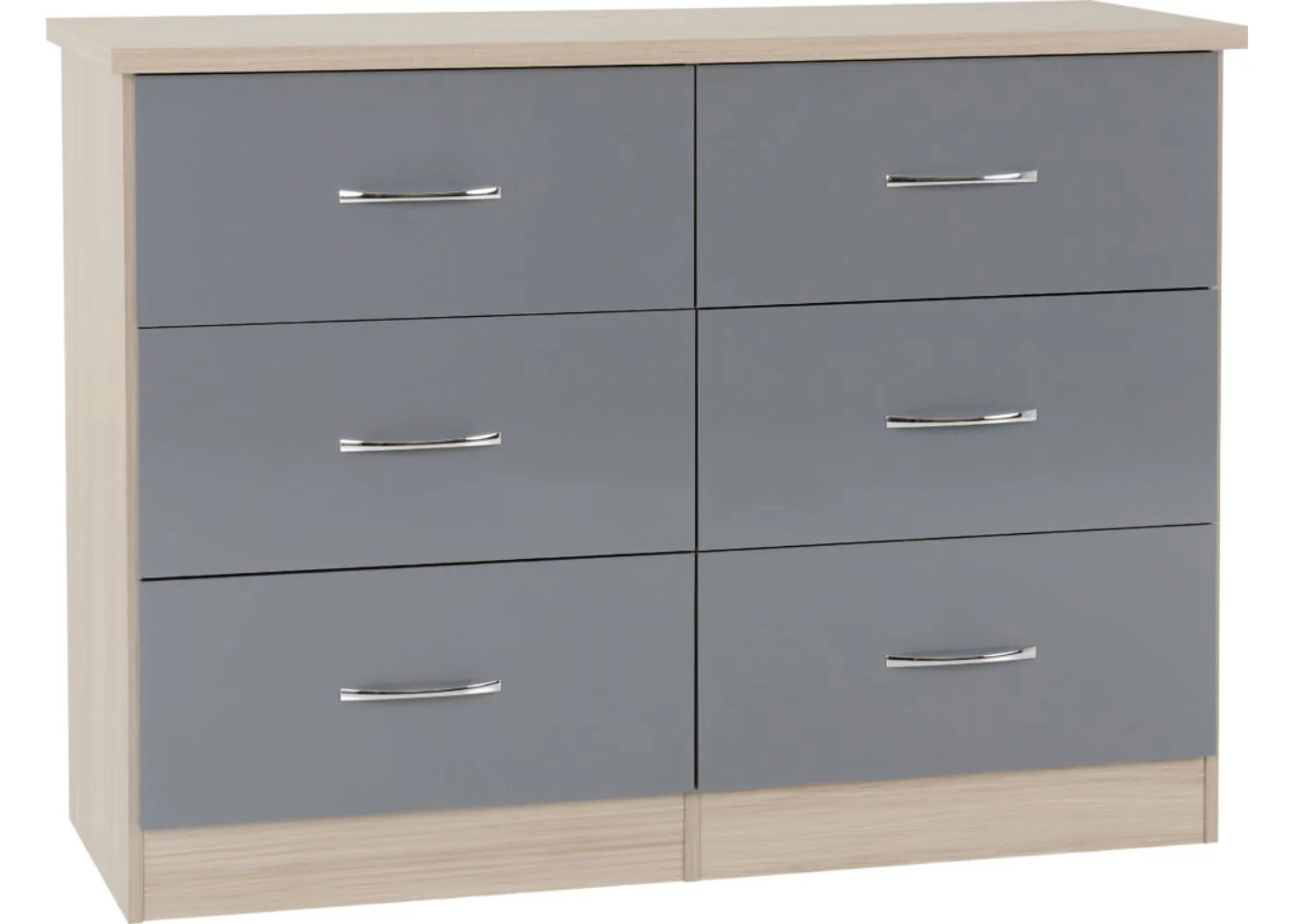 Nevada Grey Gloss 4 Piece Bedroom Furniture Set inc. 6-Drawer Chest by Wholesale Beds & Furniture - Image 11