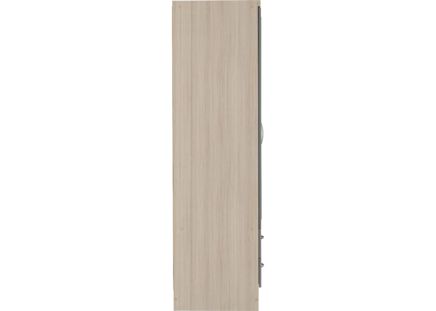 Nevada Grey Gloss and Light Oak Effect 3-Door 2-Drawer Mirrored Wardrobe by Wholesale Beds & Furniture - Image 5