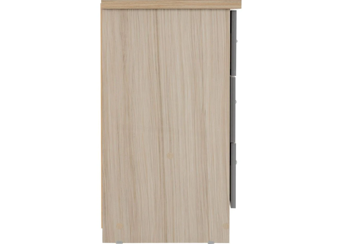 Nevada Grey Gloss and Light Oak Effect 3-Drawer Chest by Wholesale Beds & Furniture - Image 5