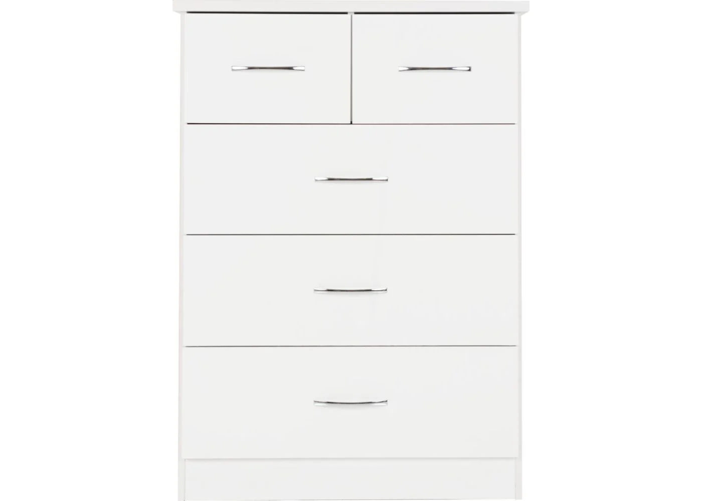 Wholesale Nevada White Gloss 2-Over-3-Drawer Chest in White Colour - Image 4